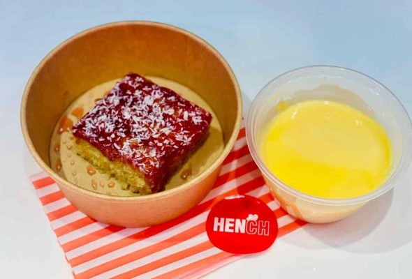 Jam Sponge wth custard